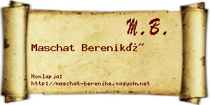 Maschat Bereniké névjegykártya